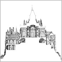 Mont-Saint-Michel, Provient de l'édition anastaltique de 'Le Mont Saint-Michel'(1910) de Paul Gout (1852-1923), Wikipedia.gif